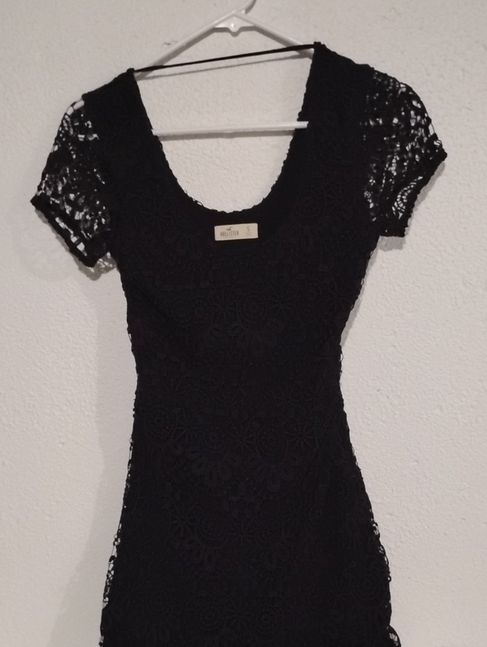 Hollister Black Lace Scoop Neck Women’s Mini Dress Size Small